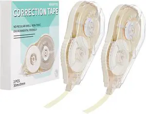 100 Feet Long Cream Correction Tape, Smooth Glide, No Residue, Quick Dry Beige Correction Tape, Perfect for School, Office Supplies, Crafting, Note Taking, Journaling (2 Pack) 100 Feet Long Cream Correction Tape, Smooth Glide, No Residue, Quick Dry Beige Correction Tape, Perfect for School, Office Supplies, Crafting, Note Taking, Journaling (2 Pack)