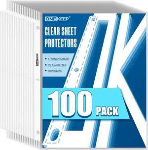 100 Pack Sheet Protectors, Top Loading Reinforced 3-Hole Page 100 Pack Sheet Protectors, Top Loading Reinforced 3-Hole Page