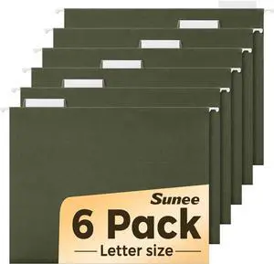 SUNEE Hanging File Folders, 6 Pack Letter Size Hanging File Folders with 1/5-Cut Tabs, Ideal for Home and Office Organization and Papers Classification,Green Colors SUNEE Hanging File Folders, 6 Pack Letter Size Hanging File Folders with 1/5-Cut Tabs, Ideal for Home and Office Organization and Papers Classification,Green Colors