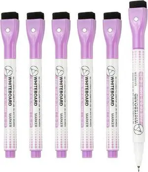 PATIKIL Magnetic Whiteboard Pen Fine Tip Dry Erase Purple 0.5-1mm Tip 6Pcs PATIKIL Magnetic Whiteboard Pen Fine Tip Dry Erase Purple 0.5-1mm Tip 6Pcs