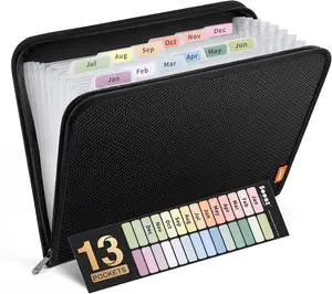 Sooez 13 Pocket Accordion File Organizer, Zipper Expanding File Folder A4 Sooez 13 Pocket Accordion File Organizer, Zipper Expanding File Folder A4