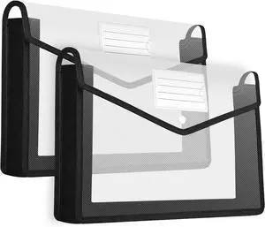 HOUYEE 2 PCS Plastic Expanding File Folder with Snap Closure,Large Capacity HOUYEE 2 PCS Plastic Expanding File Folder with Snap Closure,Large Capacity