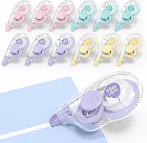 Four Candies White Correction Tape, 39.4 ft, 12 Pack Smooth Pull-Out Tape Four Candies White Correction Tape, 39.4 ft, 12 Pack Smooth Pull-Out Tape