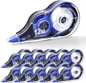 Correction Tape, 10 Pack Correction Tape Easy To Use Applicator for Instant Corrections, 39 ft Each for Study Supplies and Office Products (Blue) Correction Tape, 10 Pack Correction Tape Easy To Use Applicator for Instant Corrections, 39 ft Each for Study Supplies and Office Products (Blue)
