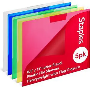 Staples Poly Project Jackets, Letter Size, Clear-Front, 5/Pack Staples Poly Project Jackets, Letter Size, Clear-Front, 5/Pack