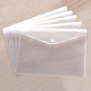 Clear Document Folders Transparent Filing Envelopes Waterproof Plastic Envelopes File Holder Filing Document Poly Envelope with Snap Button Closure for A4 Letter Paper Size (5 Pcs) Clear Document Folders Transparent Filing Envelopes Waterproof Plastic Envelopes File Holder Filing Document Poly Envelope with Snap Button Closure for A4 Letter Paper Size (5 Pcs)