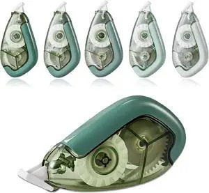 White Correction Tape, 5 Pack, 65.62 Feet Correction Tape for School and Office, Writing Supplies and Correction Supplies. (Green) White Correction Tape, 5 Pack, 65.62 Feet Correction Tape for School and Office, Writing Supplies and Correction Supplies. (Green)