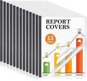 13 Pack Report Covers with Sliding Bar, Clear Report Covers for Letter Size 13 Pack Report Covers with Sliding Bar, Clear Report Covers for Letter Size