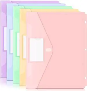 Forvencer Binder Pocket, 5 Pack Super Heavyweight Plastic Binder Folders Forvencer Binder Pocket, 5 Pack Super Heavyweight Plastic Binder Folders