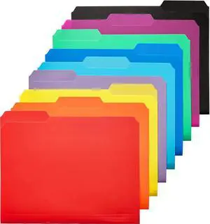 KTRIO 9 Pack Plastic File Folders, Letter Size, Erasable Tabs, 9 Colors KTRIO 9 Pack Plastic File Folders, Letter Size, Erasable Tabs, 9 Colors