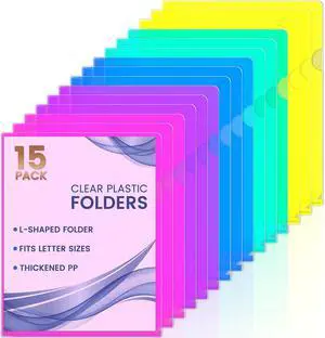 Sooez 15 Pack Clear Document Folder, Plastic Sleeves for Paper 8.5 x 11, Plastic File Folders Paper Sleeves Protector, Heavy Duty Poly File Jacket Sleeves Pocket Folder Cover,5 Assorted Colors Sooez 15 Pack Clear Document Folder, Plastic Sleeves for Paper 8.5 x 11, Plastic File Folders Paper Sleeves Protector, Heavy Duty Poly File Jacket Sleeves Pocket Folder Cover,5 Assorted Colors