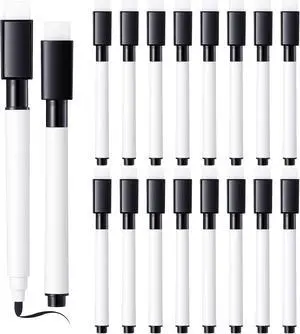 16 Pcs Dry Erase Markers with Eraser Cap, Mini Dry Erase Markers Black Whiteboard Marker for School, Office & Home Supplies 16 Pcs Dry Erase Markers with Eraser Cap, Mini Dry Erase Markers Black Whiteboard Marker for School, Office & Home Supplies