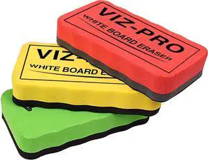 VIZ-PRO Magnetic White Board Eraser, 3 Colored Eraser, 3 Piece VIZ-PRO Magnetic White Board Eraser, 3 Colored Eraser, 3 Piece