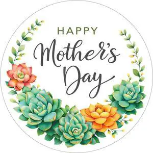 G2PLUS Mother's Day Stickers - 60Pcs Happy Mothers Day Gift Stickers 2 inches Round Mother's Day Labels Stickers with Succulent Plants for Mom's Gifts, Cards, Party Favors G2PLUS Mother's Day Stickers - 60Pcs Happy Mothers Day Gift Stickers 2 inches Round Mother's Day Labels Stickers with Succulent Plants for Mom's Gifts, Cards, Party Favors