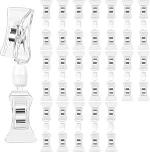 Clear Merchandise Display Sign Clips - 20 Pack Plastic Label Pop Holder for Shelf, Double Sided Swivel Price Tag on Clothing Rack, Rotatable Menu Clips for Retail Sale Display Clear Merchandise Display Sign Clips - 20 Pack Plastic Label Pop Holder for Shelf, Double Sided Swivel Price Tag on Clothing Rack, Rotatable Menu Clips for Retail Sale Display
