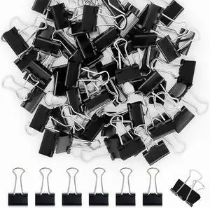 OWLKELA 120 Pack Binder Clips, 0.75 Inch, Black OWLKELA 120 Pack Binder Clips, 0.75 Inch, Black