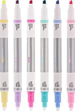 Erasable Highlighters Assorted Colors 6 Count, Dual Chisel Tip, Smooth Writing, Quick Dry, Office and School Supplies, For Note Taking, Gifts Erasable Highlighters Assorted Colors 6 Count, Dual Chisel Tip, Smooth Writing, Quick Dry, Office and School Supplies, For Note Taking, Gifts