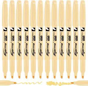 Cgerma Yellow Highlighters 12 Pack, Mild Pastel Color, Chisel Tip Soft Highlighters, Quick-Drying, Cute Aesthetic Markers for Journaling, Study, School Office Supplies Cgerma Yellow Highlighters 12 Pack, Mild Pastel Color, Chisel Tip Soft Highlighters, Quick-Drying, Cute Aesthetic Markers for Journaling, Study, School Office Supplies