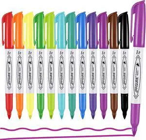 Permanent Markers Assorted Colors Set, 12 Colored Markers 12 Pack, Fine PointWorks on Wood, Plastic, Metal, and More, for Adults, Artist, Teacher, Kids Permanent Markers Assorted Colors Set, 12 Colored Markers 12 Pack, Fine PointWorks on Wood, Plastic, Metal, and More, for Adults, Artist, Teacher, Kids