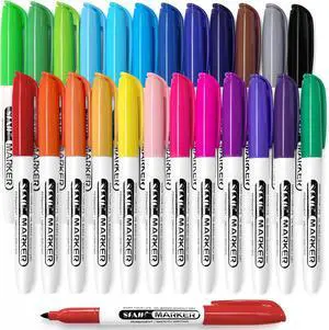 SFAIH 24 Colors Permanent Markers Fine Point, Art Coloring & Crafts & Mark SFAIH 24 Colors Permanent Markers Fine Point, Art Coloring & Crafts & Mark