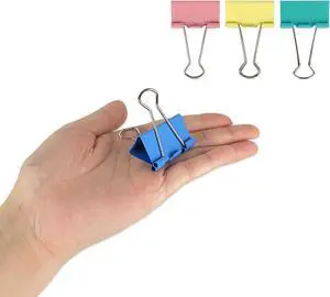 Ykimok Large Binder Clips, 1.6 inch, 24 Pack, Colored Binder Clips, Paper Clamps Large Size for Office Supplies, 4 Vibrant Colors Ykimok Large Binder Clips, 1.6 inch, 24 Pack, Colored Binder Clips, Paper Clamps Large Size for Office Supplies, 4 Vibrant Colors