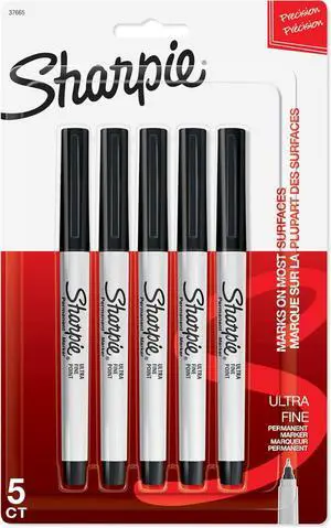 Sharpie Permanent Markers, Ultra Fine Point, Black, 5 Count - Home, School, Office Supplies Sharpie Permanent Markers, Ultra Fine Point, Black, 5 Count - Home, School, Office Supplies