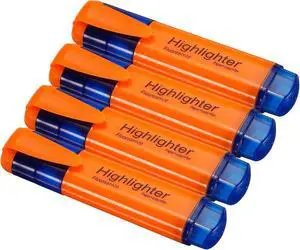 PATIKIL Highlighter Pen, 4 Pack Broad Tip Writing Marker Pens, Orange PATIKIL Highlighter Pen, 4 Pack Broad Tip Writing Marker Pens, Orange