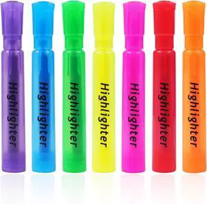 7 Pack Aesthetic Pastel Tank Style Highlighters, Chisel Tip 7 Pack Aesthetic Pastel Tank Style Highlighters, Chisel Tip