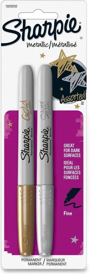 Sharpie Metallic Fine Point Permanent Markers 2/Pkg-Gold & Silver Sharpie Metallic Fine Point Permanent Markers 2/Pkg-Gold & Silver