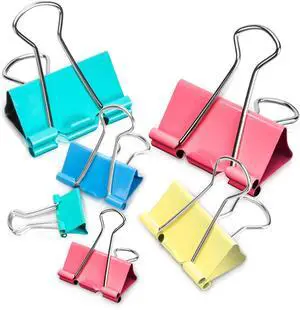 Binder Clips - Assorted Sizes 100 Count, X Large, Large, Medium, Small, Mini Paper Clamps Combination, Suitable for Office Supplies, Home, and School Use Binder Clips - Assorted Sizes 100 Count, X Large, Large, Medium, Small, Mini Paper Clamps Combination, Suitable for Office Supplies, Home, and School Use