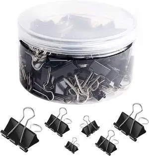 SANNIX 110 PCS Binder Clips Assorted Sizes, X Large, Large, Medium, Small SANNIX 110 PCS Binder Clips Assorted Sizes, X Large, Large, Medium, Small