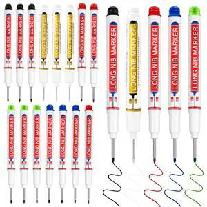 20 Pcs Long Nib Marker 20mm Long Head Deep Hole Marker Pens Deep Reach Permanent Paint Markers Marking Pen for Metal Drilling Construction CarpenterBlack,White,Blue,Red,Green 20 Pcs Long Nib Marker 20mm Long Head Deep Hole Marker Pens Deep Reach Permanent Paint Markers Marking Pen for Metal Drilling Construction CarpenterBlack,White,Blue,Red,Green