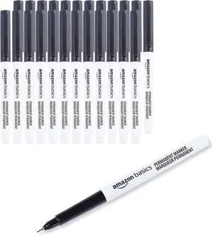 Amazon Basics Ultra Fine Point Permanent Markers for Drawing, Writing and Doodling, Quick Drying, Fade Resistant, Black, 24-Pack Amazon Basics Ultra Fine Point Permanent Markers for Drawing, Writing and Doodling, Quick Drying, Fade Resistant, Black, 24-Pack