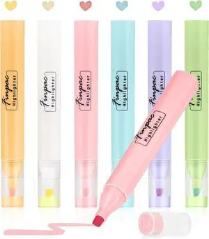 FINPAC Bible Highlighters, 6-Pack Aesthetic Highlighters, Chisel Tip No Bleed Fast-dry Markers Pen for Bible Study Journal Planners Drawing Notebook FINPAC Bible Highlighters, 6-Pack Aesthetic Highlighters, Chisel Tip No Bleed Fast-dry Markers Pen for Bible Study Journal Planners Drawing Notebook