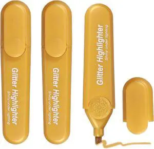 PATIKIL Glitter Highlighters, 3 Pack Sparkly Highlighters No Bleeds, Yellow PATIKIL Glitter Highlighters, 3 Pack Sparkly Highlighters No Bleeds, Yellow