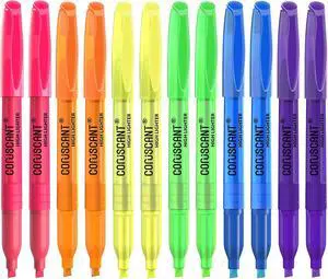 coruscant Highlighter - 12 pack color highlighter, color transparent visible fluorescent pen shell, wide chisel point mark, fluorescent pen, school, office coruscant Highlighter - 12 pack color highlighter, color transparent visible fluorescent pen shell, wide chisel point mark, fluorescent pen, school, office