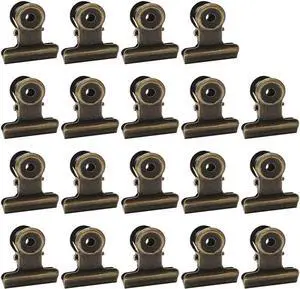 100 Pack Metal Hinge Clips, 22mm Bronze Metal Clip Money Binder Paper Clips 100 Pack Metal Hinge Clips, 22mm Bronze Metal Clip Money Binder Paper Clips