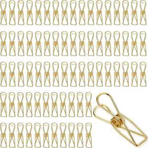 Sabary 100 Pcs Paper Clip Metal Wire Clothespin,Small,Gold Sabary 100 Pcs Paper Clip Metal Wire Clothespin,Small,Gold