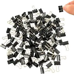 Ykimok 120Pcs Mini Binder Clips, 5/8 inch(15mm), Paper Clamps Small Size for Office Supplies, Black Ykimok 120Pcs Mini Binder Clips, 5/8 inch(15mm), Paper Clamps Small Size for Office Supplies, Black