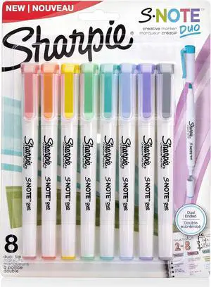 Sharpie S-Note Duo Dual-Ended Creative Highlighters 8/Pkg-Assorted Colors -2154173 Sharpie S-Note Duo Dual-Ended Creative Highlighters 8/Pkg-Assorted Colors -2154173
