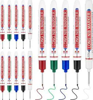 15 Pcs Long Nib Marker Pens with 20 mm Long Head Nose Tip, Colorful 15 Pcs Long Nib Marker Pens with 20 mm Long Head Nose Tip, Colorful