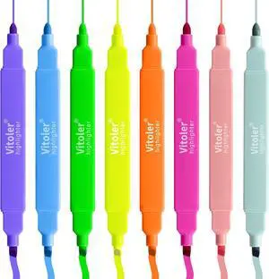 Piochoo Dual Tip Highlighters, 8 Colored Bible Highlighter Pen Set,Cute Highlighter Assorted Colorsfor Students, Artists,Journaling Office School Supplies Piochoo Dual Tip Highlighters, 8 Colored Bible Highlighter Pen Set,Cute Highlighter Assorted Colorsfor Students, Artists,Journaling Office School Supplies