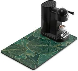 Rnivvi Coffee Mat, 12" x 19" Cute Tropical Theme Coffee Bar Mats for Espresso Machine Station Accessories and Organizer, Hide Stain Rubber Backed Absorbent Dish Drying Pad for Kitchen Counter, Palm Rnivvi Coffee Mat, 12" x 19" Cute Tropical Theme Coffee Bar Mats for Espresso Machine Station Accessories and Organizer, Hide Stain Rubber Backed Absorbent Dish Drying Pad for Kitchen Counter, Palm