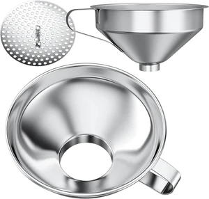 Pisol Stainless Steel Funnel Set for Mason Jars and Bottles with Strainer Pisol Stainless Steel Funnel Set for Mason Jars and Bottles with Strainer