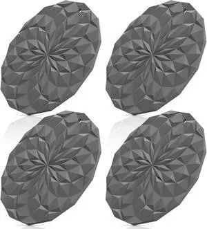 ME.FAN Silicone Trivet Mats - 4 Pack Pot Holders - 7.4'' Thickened Hot Pads for Hot pots, Pans and Dishes, Heat Resistant Silicone Trivet for Table and Counter Top Deep Grey ME.FAN Silicone Trivet Mats - 4 Pack Pot Holders - 7.4'' Thickened Hot Pads for Hot pots, Pans and Dishes, Heat Resistant Silicone Trivet for Table and Counter Top Deep Grey