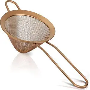 Rainspire Stainless Steel Small Strainer Fine Mesh Strainer, Mini Cocktail Strainer For Cocktails Tea Herbs Coffee & Drinks, Tea Strainer with Handle, Rust Proof, Gold Rainspire Stainless Steel Small Strainer Fine Mesh Strainer, Mini Cocktail Strainer For Cocktails Tea Herbs Coffee & Drinks, Tea Strainer with Handle, Rust Proof, Gold