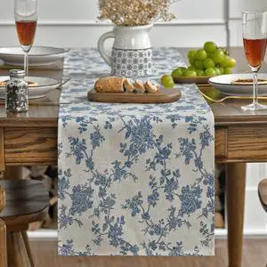 Artoid Mode Monochrome Sketch Branch Toile Textures Chinoiserie Cotton Dark Grey Table Runner, Seasonal Retro Vintage Kitchen Dining Table Decoration for Home Party Decor 13x72 Inch Artoid Mode Monochrome Sketch Branch Toile Textures Chinoiserie Cotton Dark Grey Table Runner, Seasonal Retro Vintage Kitchen Dining Table Decoration for Home Party Decor 13x72 Inch
