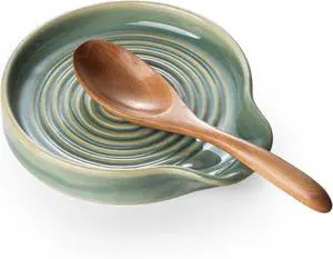 Spoon Rest, 5.5 Inch Ceramic Spoon Holder for Kitchen Counter, Coffee Spoon Rest for Stove, Cooking Spoon Holder, Utensil Rest for Cooking, Forest Green Spoon Rest, 5.5 Inch Ceramic Spoon Holder for Kitchen Counter, Coffee Spoon Rest for Stove, Cooking Spoon Holder, Utensil Rest for Cooking, Forest Green