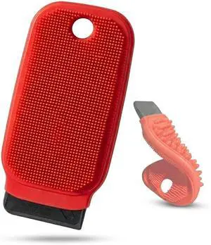 3-in-1 Silicone Dish Sponge - BPA-Free Food-Grade Cleaning Brush with Dual-Sided Scrubber & Scraper, Hanging Hole Fast-Dry Reusable for Dishes/Fruits/Vegetables (Red 1PCS) 3-in-1 Silicone Dish Sponge - BPA-Free Food-Grade Cleaning Brush with Dual-Sided Scrubber & Scraper, Hanging Hole Fast-Dry Reusable for Dishes/Fruits/Vegetables (Red 1PCS)