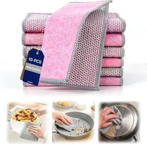 Multifunctional Non-Scratch Wire Dishcloth, 10PCS Double Layer Multipurpose Wire Dishwashing Rags for Wet and Dry, Dish Cloths for Washing Dishes, Stovetops, Kitchen Countertops with Ease Multifunctional Non-Scratch Wire Dishcloth, 10PCS Double Layer Multipurpose Wire Dishwashing Rags for Wet and Dry, Dish Cloths for Washing Dishes, Stovetops, Kitchen Countertops with Ease